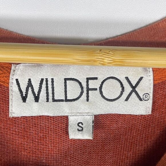 Wildfox Red Tan Wild & Free Baggy Beach Jumper Pullover Sweatshirt Small - Picture 3 of 7